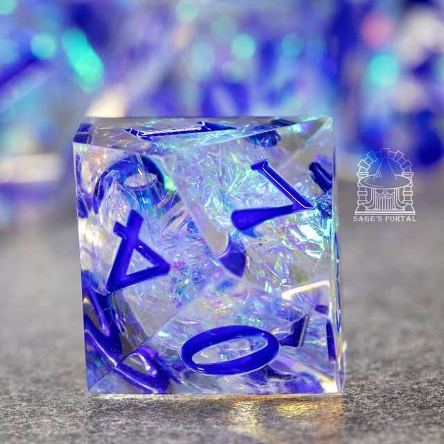 Sage's Crystals - Glacier Sharp Edge Resin Polyhedral Dice Set image 3