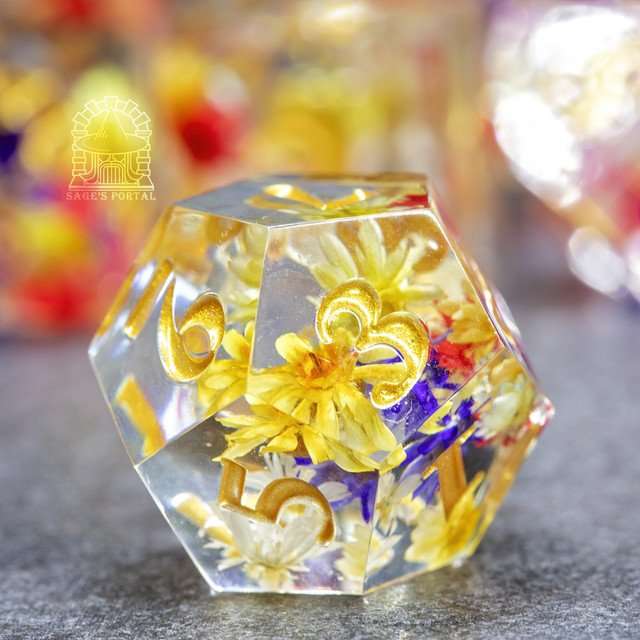 Sage's Freedom Florets Sharp Edge Resin Polyhedral Dice Set image 2