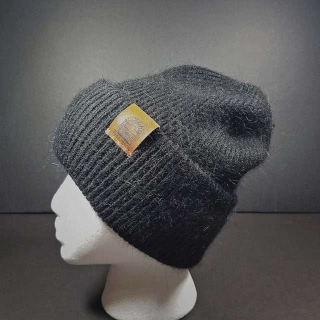 Sage’s Cap – Black Angora Rabbit Fur Viscose Beanie image 9