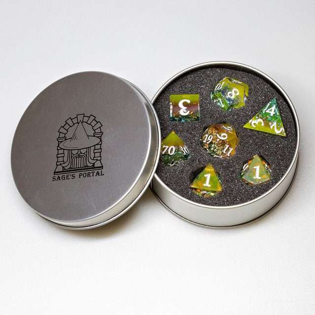 Sage's Enchanted Crystals Dreams - Sharp Edge Resin Polyhedral Dice Set image 10