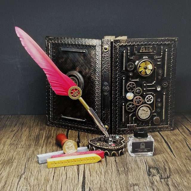 Sage's Gnomish Copper Notebook Gift Set | Handmade Notebook for TTRPG, Sketchbook, Diary image 8