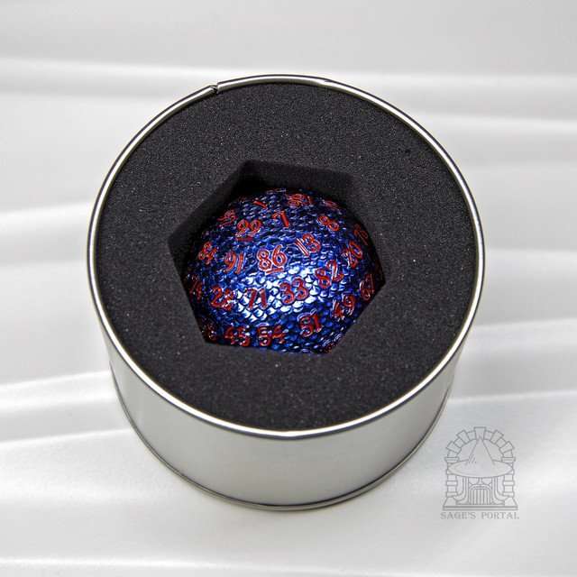 Sage’s Dragon Egg Purple/Blue d100 Metal Dice image 4