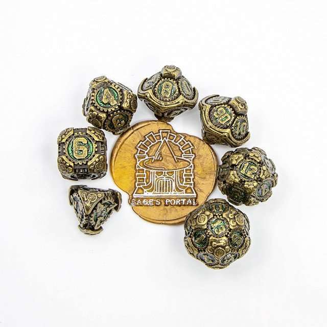 Sage's Artificer's Core Forest Essence Metal Polyhedral Dice Set image 10