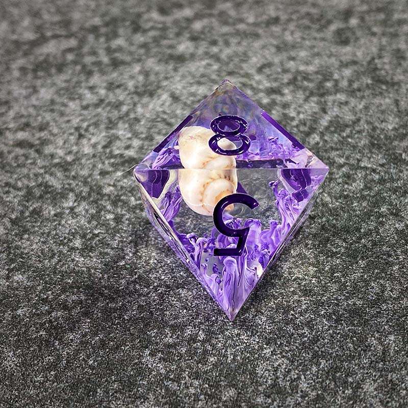 Sage's Orbs - Purple Ocean Depths Sharp Edge Resin Polyhedral Dice Set image 8