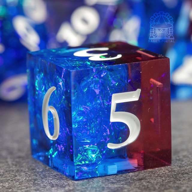 Sage's Crystals - Thermal Frost Sharp Edge Resin Polyhedral Dice Set image 6