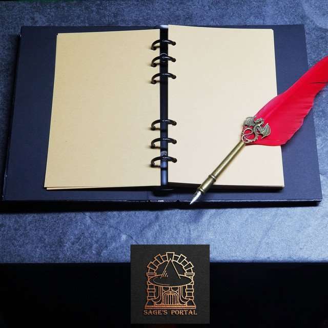 Eye of the Green Dragon Notebook | Handmade Notebook for TTRPG, Sketchbook, Diary - Refillable Ringbound image