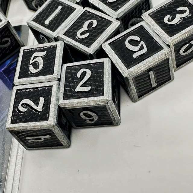 Sage's Wyrmlings Black Scales Metal d6 Dice 24 Piece Set image 5