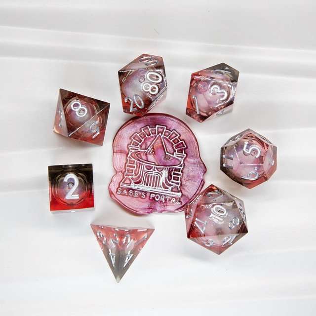 Sage's Dusk Souls Liquid Core Sharp Edge Resin Dice Set image 8