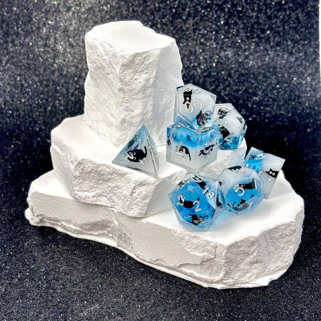 Sage's Kindred Companions Void Cat Sharp Edge Resin Dice Set image 8