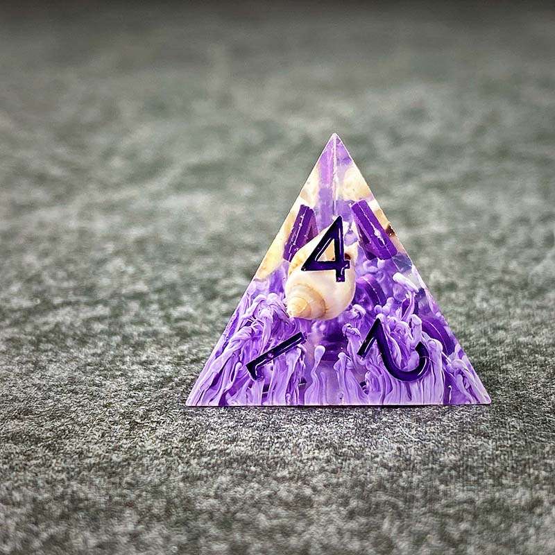 Sage's Orbs - Purple Ocean Depths Sharp Edge Resin Polyhedral Dice Set image 9
