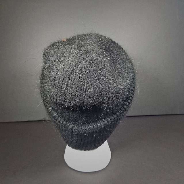 Sage’s Cap – Black Angora Rabbit Fur Viscose Beanie image 7