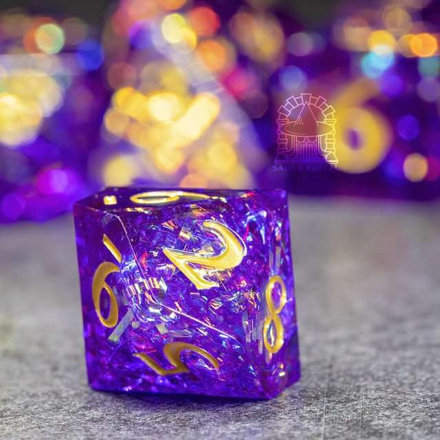 Sage's Exaltations - Royal Throne Sharp Edge Resin Dice Set image 3