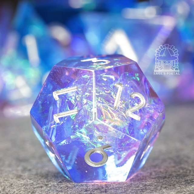 Sage's Crystals - Dawn Sharp Edge Resin Polyhedral Dice Set image 2
