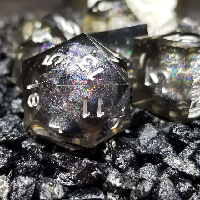 Sage's Spirits - Nocturnal Spirits Liquid Core Sharp Edge Resin Dice Set image 1