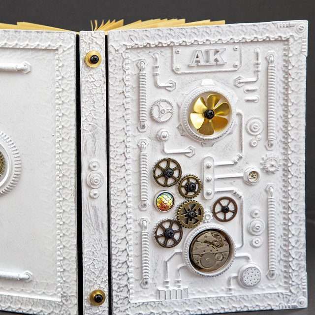 Sage's Gnomish Notebook White | Handmade Notebook for TTRPG, Sketchbook, Diary image 3