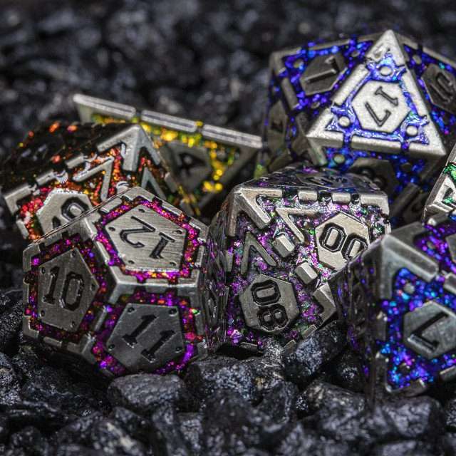 Sage's Infinity Armor Metal Polyhedral Dice Set image 9