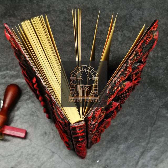 Eye of the Red Dragon Notebook | Handmade Notebook for TTRPG, Sketchbook, Diary image 4
