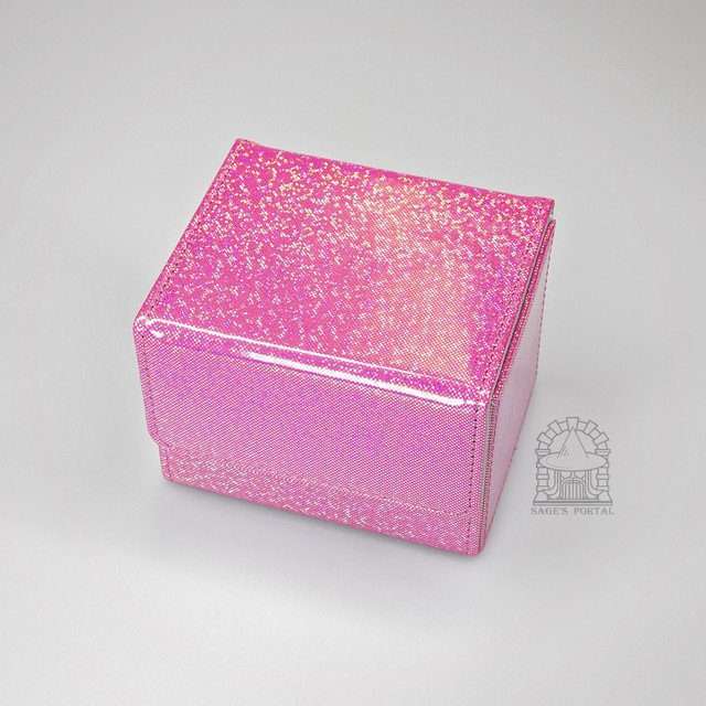 Sage’s Premium Deck Storage Box for TCG, Dice, Jewelry 105mm x 89mm x 76mm - Holo Pink image