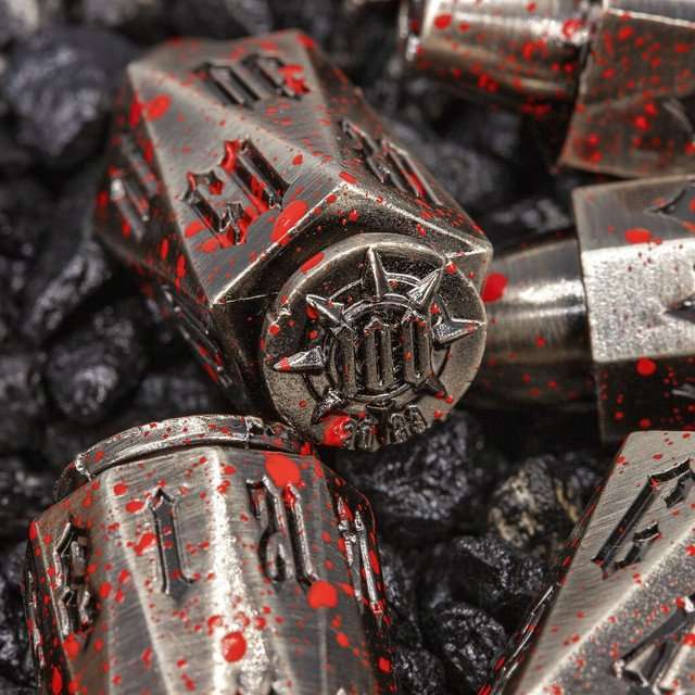 Sage's Holy Revolver Bloodstained Bullets Metal Dice Set image 1