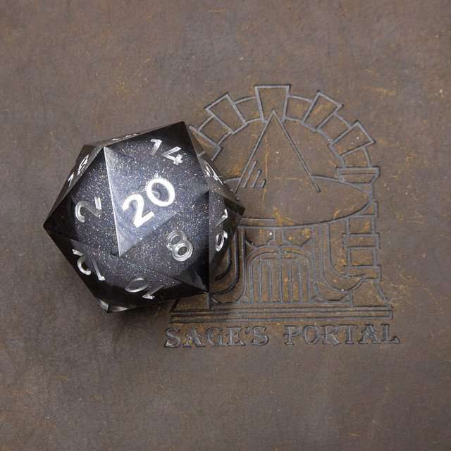 Sage's Spirits - 33mm Nocturnal Spirits Liquid-Core D20 Sharp Edge Resin Dice image 2