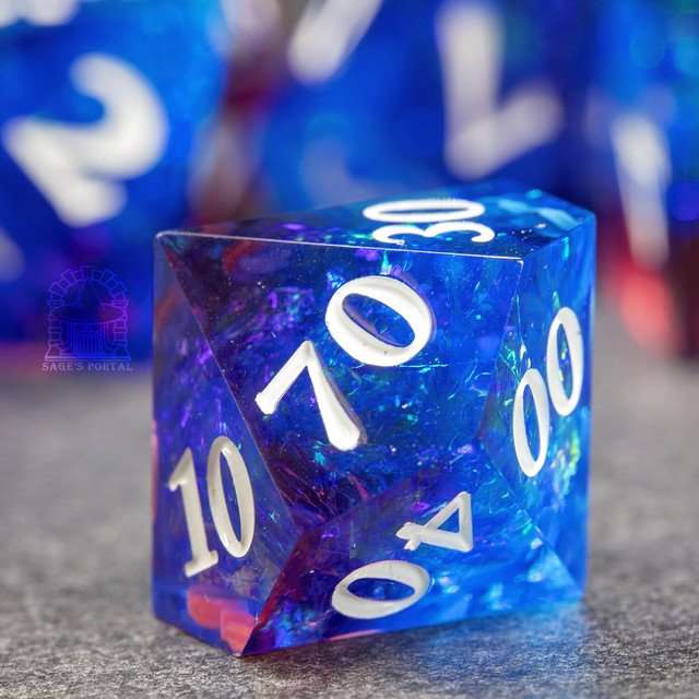 Sage's Crystals - Thermal Frost Sharp Edge Resin Polyhedral Dice Set image 3