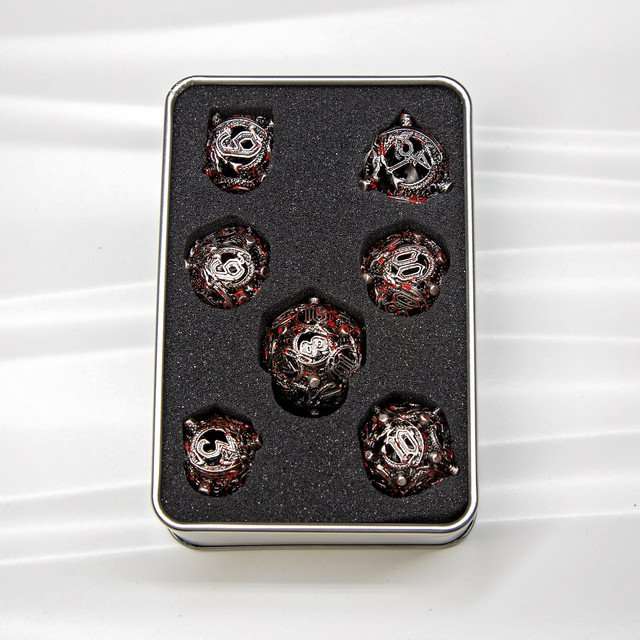 Sage’s Ouroboros Nickel Carnage Hollow Metal Polyhedral Dice Set image 10