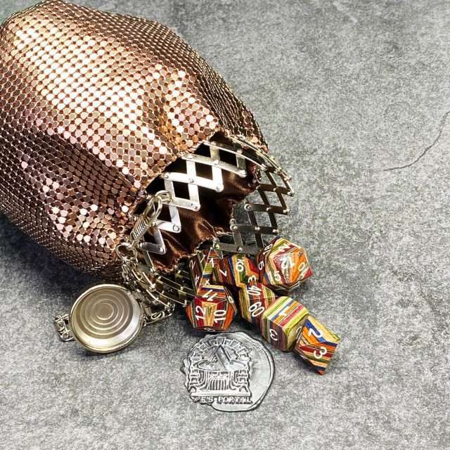 Sage’s Gala Purse – Bronze Metallic Scale Gate-top Dice Bag image 1