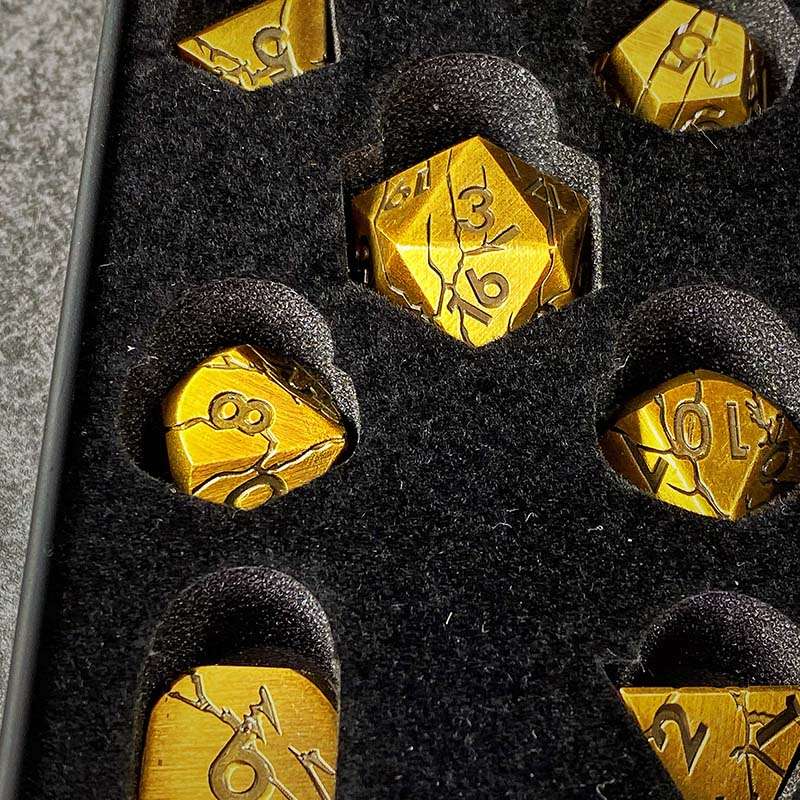 Sage's Relics of Antiquity - Burnished Gold Metal Polyhedral Dice image 13