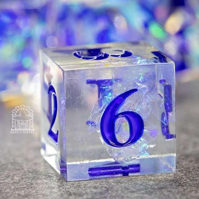 Sage's Crystals - Glacier Sharp Edge Resin Polyhedral Dice Set image 6