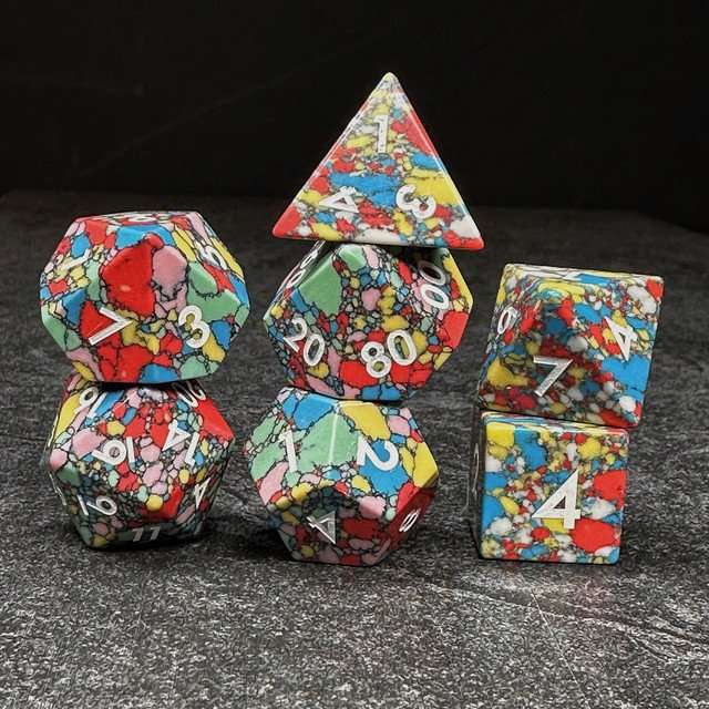 Sage's Treasures Gemstone Speckled Pastel Polyhedral Dice Set image 2