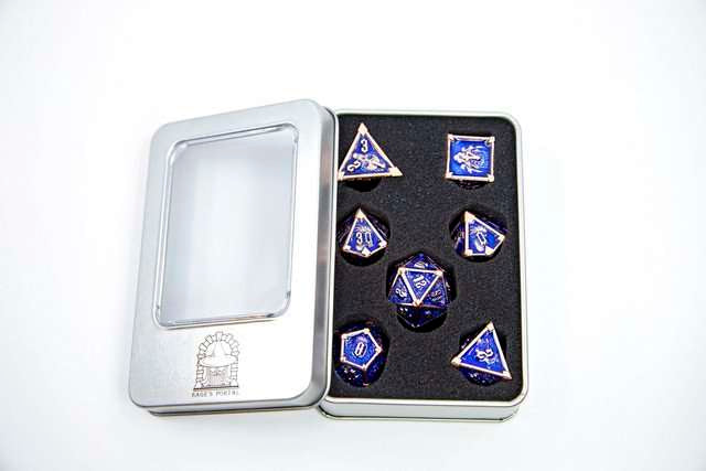 Sage's Grave Fortune Cobalt Death Metal Polyhedral Dice Set image 13