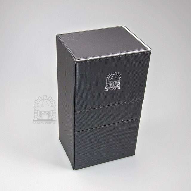 Sage's Premium 3 Drawer Deck Storage Box for TCG, Dice, Jewelry  200mm x 115mm x 90mm - Black/Gray image