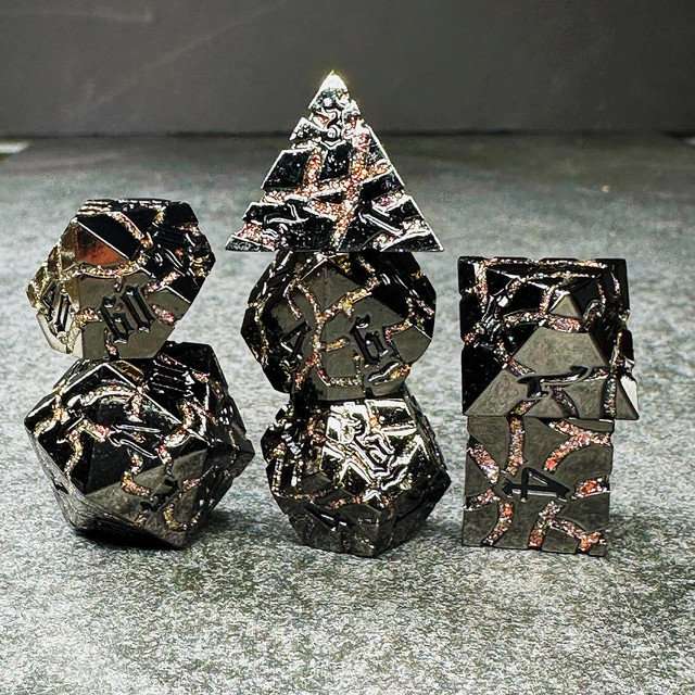 Sage's Warp Stones Red Dwarf Star Metal Polyhedral Dice Set image 8