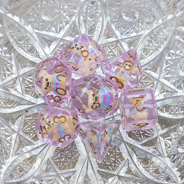 Sage's Familiars - Teddy Bear Familiar Resin Polyhedral Dice Set image 11