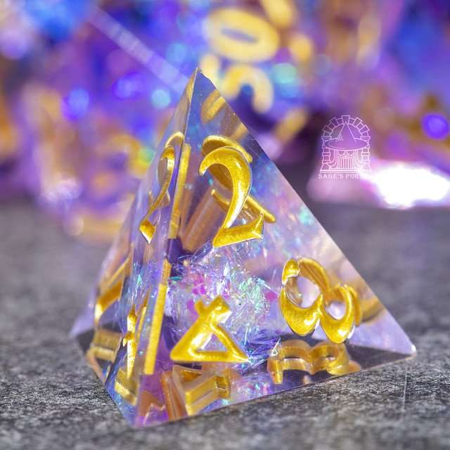 Sage's Exaltations - Lilac Grove Sharp Edge Resin Dice Set image 7