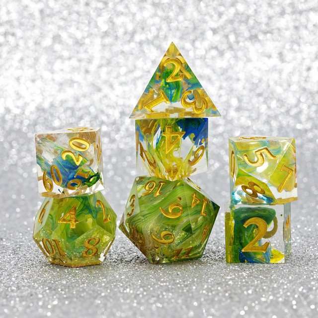 Sage's Essence of Nature Sharp Edge Resin Polyhedral Dice Set image 13