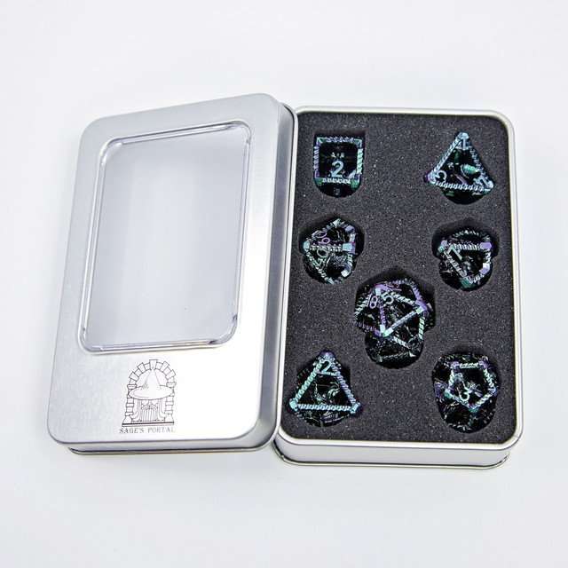 Sage's Draconic Prison Witch's Curse Cage Hollow Metal Dice Set image 12