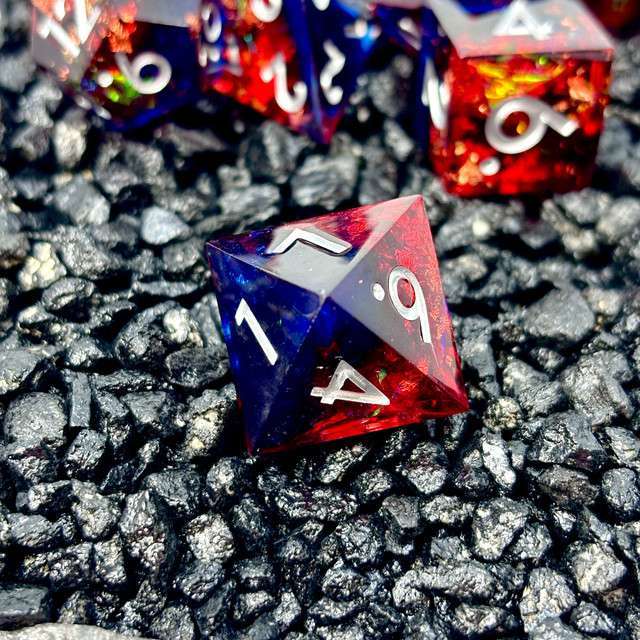 Sage's Enchanted Rainbow Crystals - Sharp Edge Resin Polyhedral Dice Set image 8