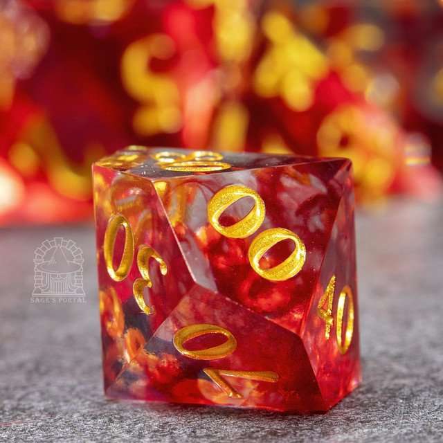 Sage's Orb of Hemomancy Sharp Edge Resin Dice Set image 2