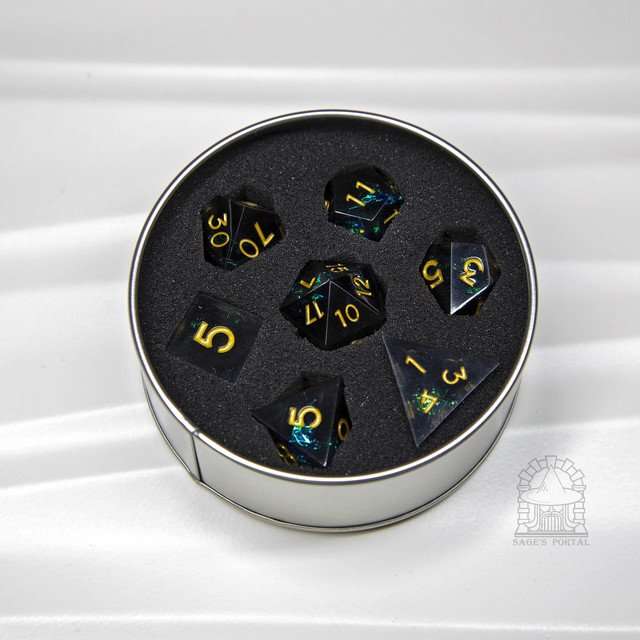 Sage's Crystals - Witching Hour Sharp Edge Resin Polyhedral Dice Set image 8