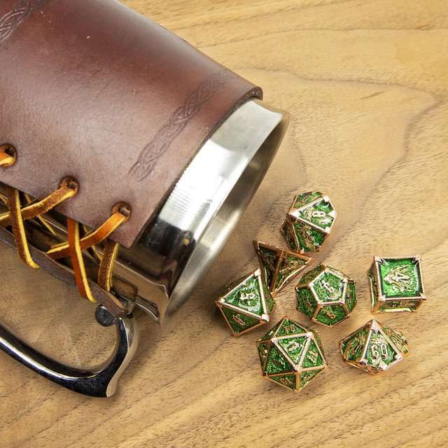 Sage's Grave Fortune Verdant Death Metal Polyhedral Dice Set image 9