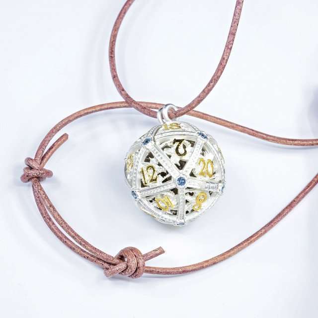 Sage’s Tiny Treasures Winter Sky Draconic Cage Necklace with Miniature Dice Set image 11