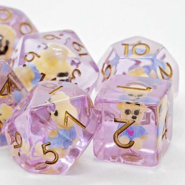 Sage's Familiars - Teddy Bear Familiar Resin Polyhedral Dice Set image 12