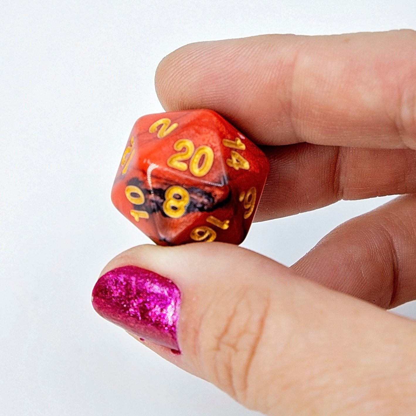 Sage's Stones - Red/Black with Gold Ink Acrylic Polyhedral Dice Set