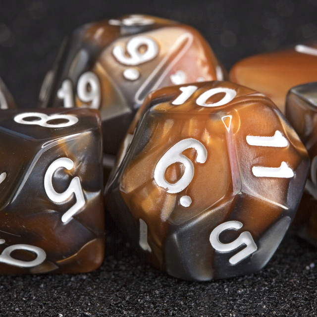Sage's Stones - Copper/Mica Acrylic Polyhedral Dice Set