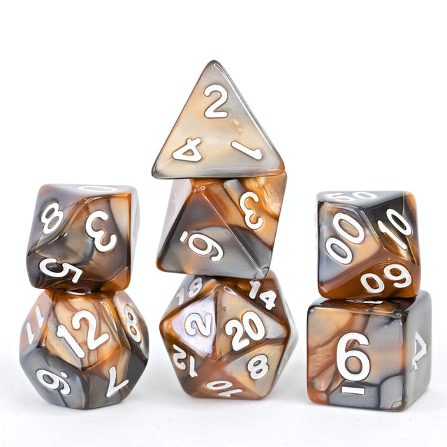 Sage's Stones - Copper/Mica Acrylic Polyhedral Dice Set
