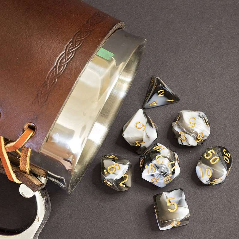 Sage's Stones -White/Mica Acrylic Polyhedral Dice Set image 18