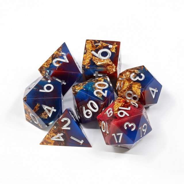 Sage's Geomancy Red/Blue Sharp Edge Resin Dice Set image 15