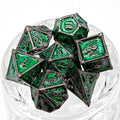 Sage's Grave Fortune Emerald Death Metal Polyhedral Dice Set image 0