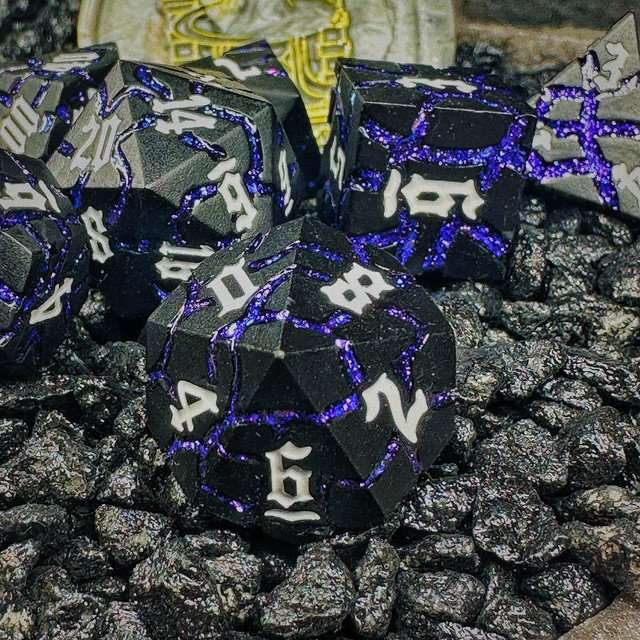 Sage's Warp Stones White Dwarf Star Metal Polyhedral Dice Set image 7